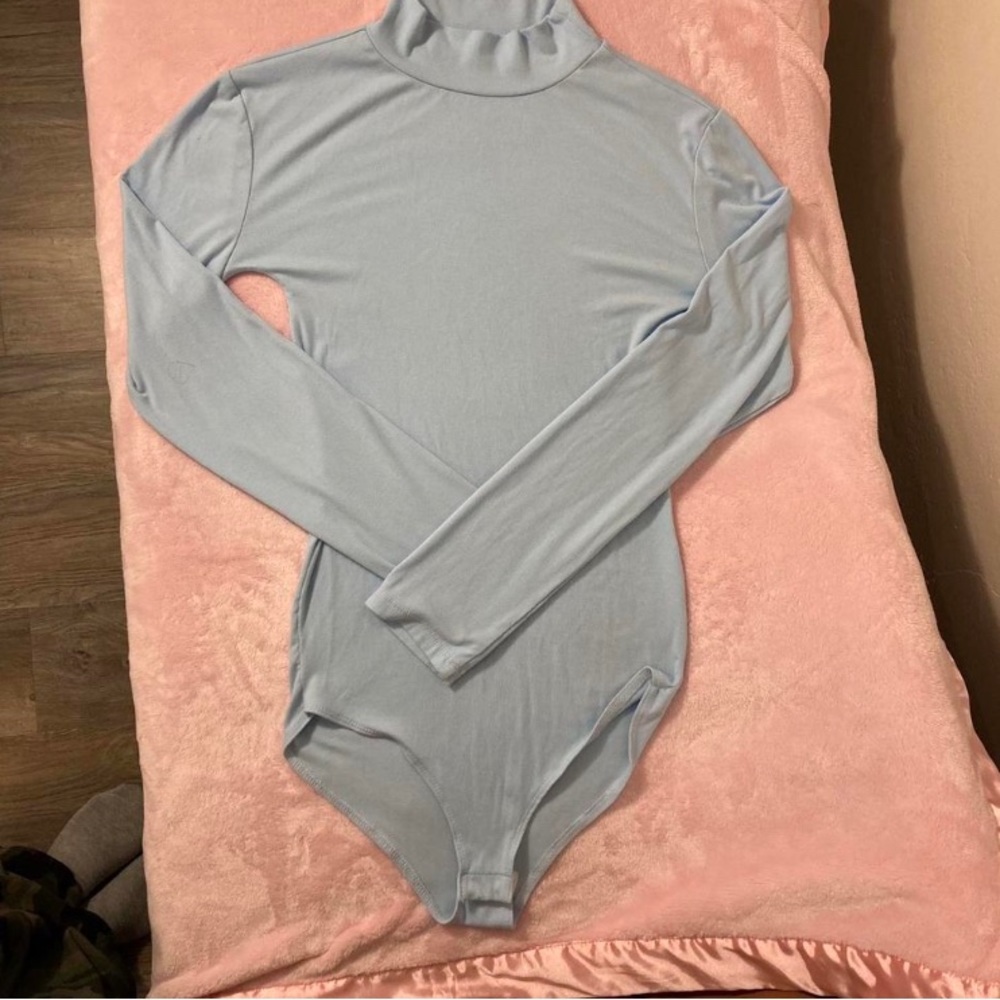 Unbranded light baby blue turtleneck bodysuit